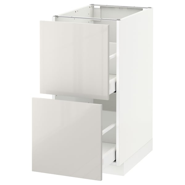 METOD / MAXIMERA - METOD / MAXIMERA Base cb 2 fronts/2 high drawers, white/Ringhult light grey, 40x60 cm