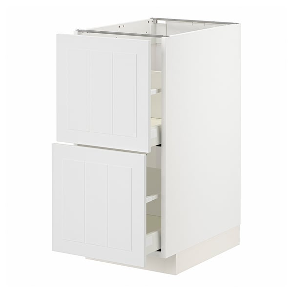 METOD / MAXIMERA base cb 2 fronts/2 high drawers, white/Stensund white, 40x60 cm