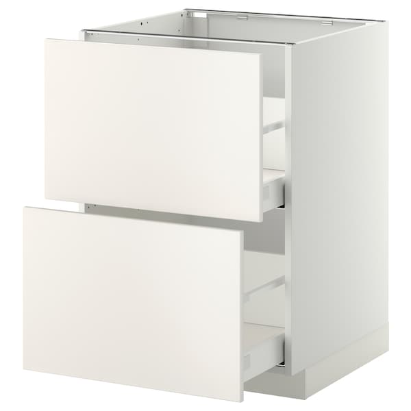 Ikea METOD / MAXIMERA - Base cb 2 fronts/2 high drawers, white/Veddinge white, 60x60 cm