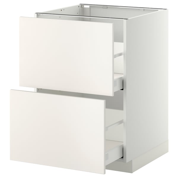 METOD / MAXIMERA - METOD / MAXIMERA Base cb 2 fronts/2 high drawers, white/Veddinge white, 60x60 cm