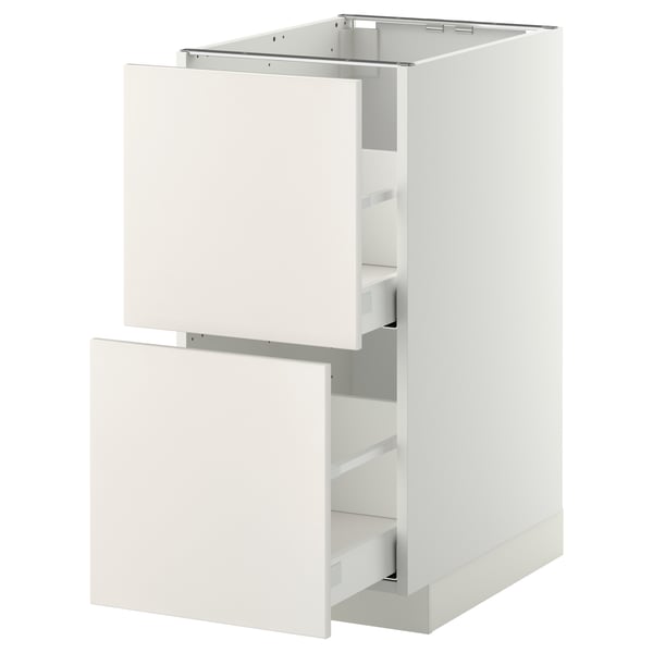 METOD / MAXIMERA - METOD / MAXIMERA Base cb 2 fronts/2 high drawers, white/Veddinge white, 40x60 cm