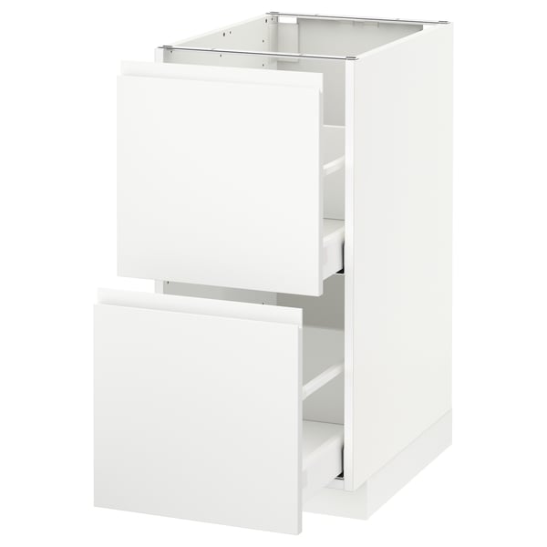 METOD / MAXIMERA base cb 2 fronts/2 high drawers, white/Voxtorp matt white, 40x60 cm
