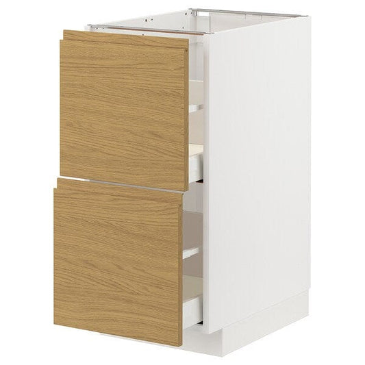 Ikea METOD / MAXIMERA - Base cb 2 fronts/2 high drawers, white/Voxtorp oak effect, 40x60 cm