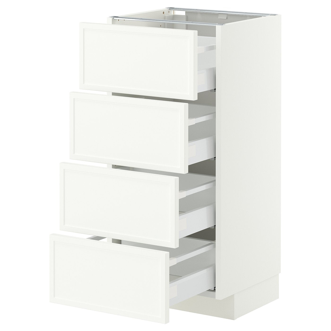 METOD / MAXIMERA base cab 4 frnts/4 drawers, white/Aspudden matt white, 40x37 cm