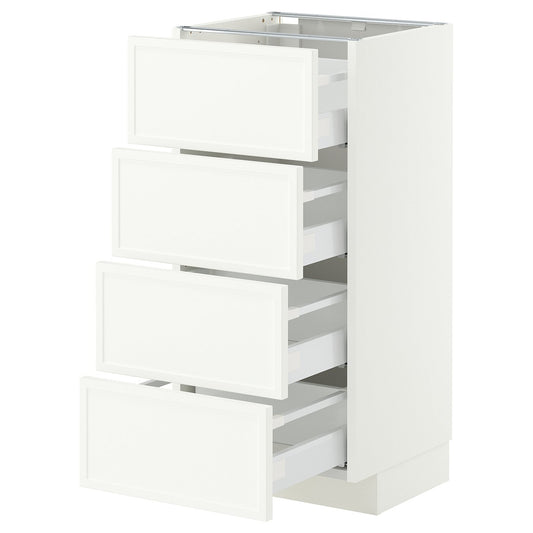 METOD / MAXIMERA base cab 4 frnts/4 drawers, white/Aspudden matt white, 40x37 cm