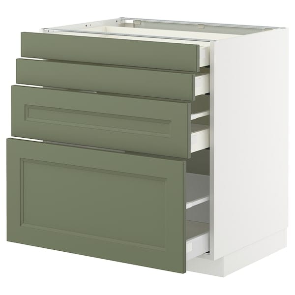 Ikea METOD / MAXIMERA - Cabinet/4 fronts/4 drawers, white/Axstad gray-green,80x60 cm