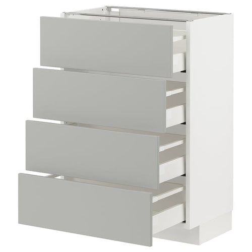 METOD / MAXIMERA - METOD / MAXIMERA Base cab 4 frnts/4 drawers, white/Havstorp light grey, 60x37 cm