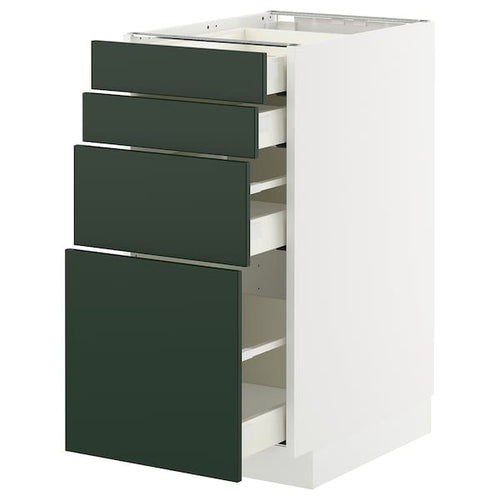 METOD / MAXIMERA - METOD / MAXIMERA Base cab 4 frnts/4 drawers, white/Havstorp deep green, 40x60 cm