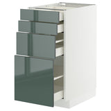 METOD / MAXIMERA base cab 4 frnts/4 drawers, white/Kallarp high-gloss dark grey-green, 40x60 cm
