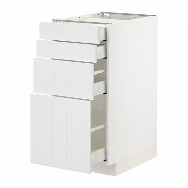 METOD / MAXIMERA base cab 4 frnts/4 drawers, white/Stensund white, 40x60 cm