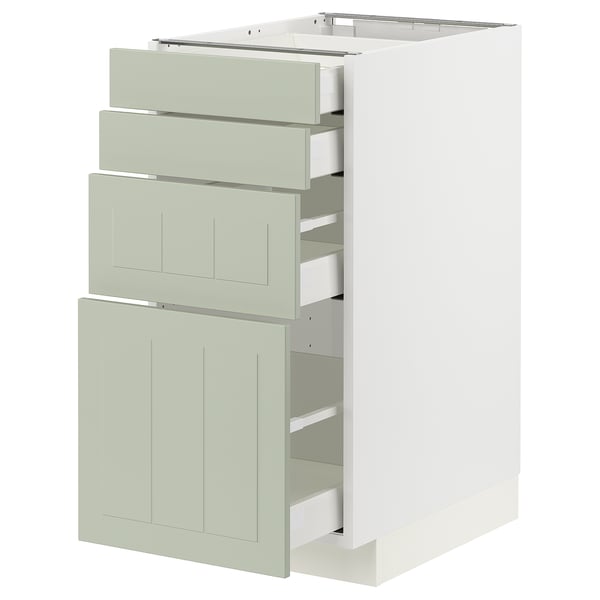 METOD / MAXIMERA base cab 4 frnts/4 drawers, white/Stensund light green, 40x60 cm