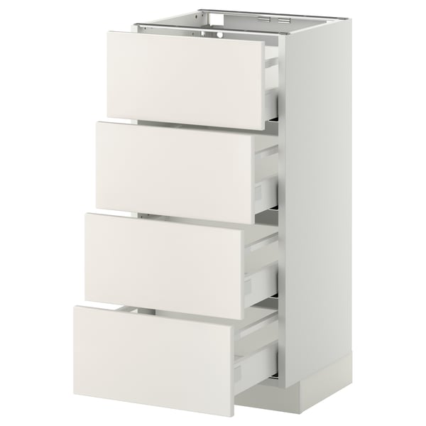METOD / MAXIMERA - METOD / MAXIMERA Base cab 4 frnts/4 drawers, white/Veddinge white, 40x37 cm