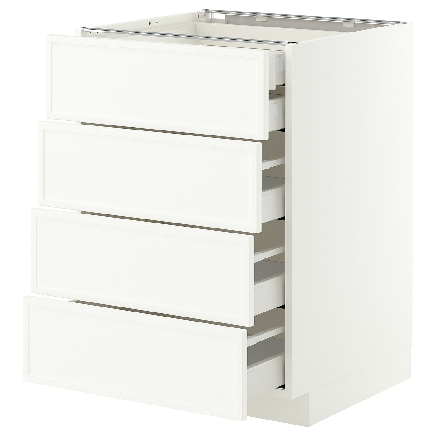 METOD / MAXIMERA base cb 4 frnts/2 low/3 md drwrs, white/Aspudden matt white, 60x60 cm