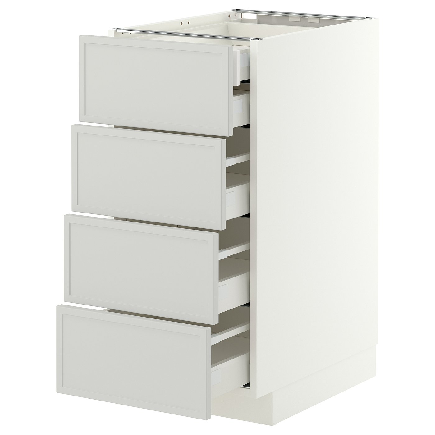 METOD / MAXIMERA base cb 4 frnts/2 low/3 md drwrs, white/Aspudden light grey, 40x60 cm