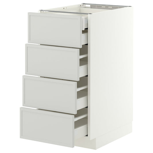 METOD / MAXIMERA base cb 4 frnts/2 low/3 md drwrs, white/Aspudden light grey, 40x60 cm