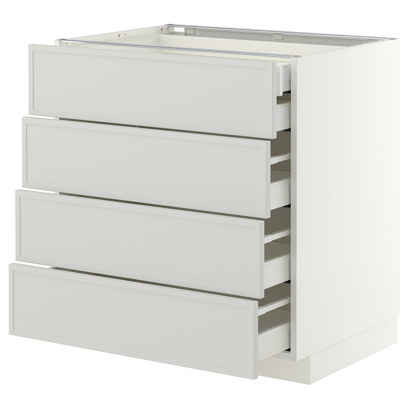 METOD / MAXIMERA base cb 4 frnts/2 low/3 md drwrs, white/Aspudden light grey, 80x60 cm