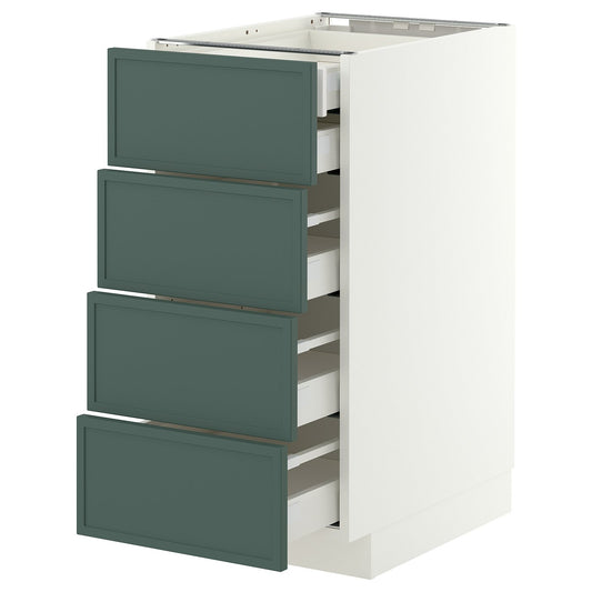 METOD / MAXIMERA base cb 4 frnts/2 low/3 md drwrs, white/Aspudden dark grey-green, 40x60 cm