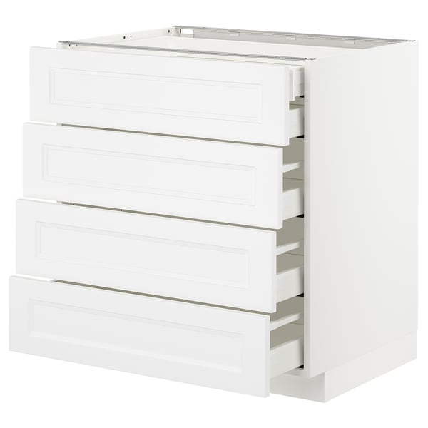METOD / MAXIMERA - METOD / MAXIMERA Base cb 4 frnts/2 low/3 md drwrs, white/Axstad matt white, 80x60 cm