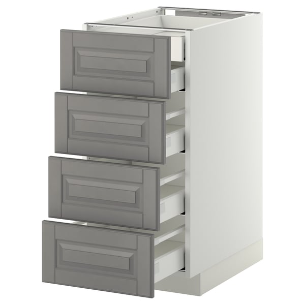 METOD / MAXIMERA - METOD / MAXIMERA Base cb 4 frnts/2 low/3 md drwrs, white/Bodbyn grey, 40x60 cm