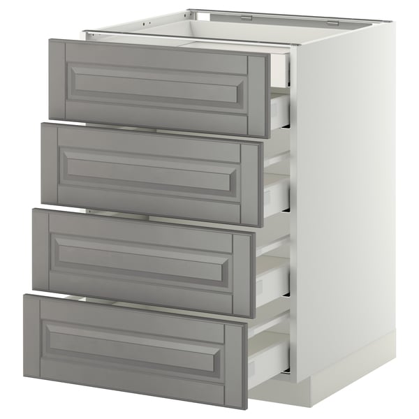 METOD / MAXIMERA - METOD / MAXIMERA Base cb 4 frnts/2 low/3 md drwrs, white/Bodbyn grey, 60x60 cm