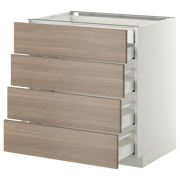 METOD / MAXIMERA base cb 4 frnts/2 low/3 md drwrs, white/Brokhult light grey