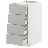 METOD / MAXIMERA base cb 4 frnts/2 low/3 md drwrs, white/Havstorp light grey, 40x60 cm
