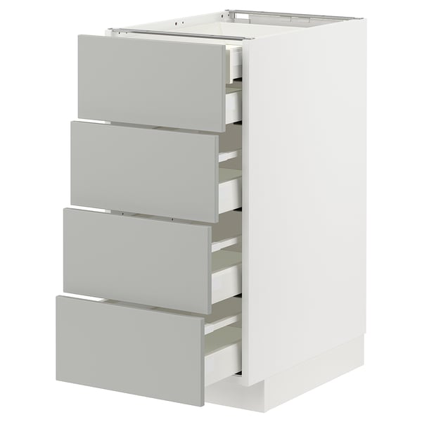 METOD / MAXIMERA base cb 4 frnts/2 low/3 md drwrs, white/Havstorp light grey, 40x60 cm