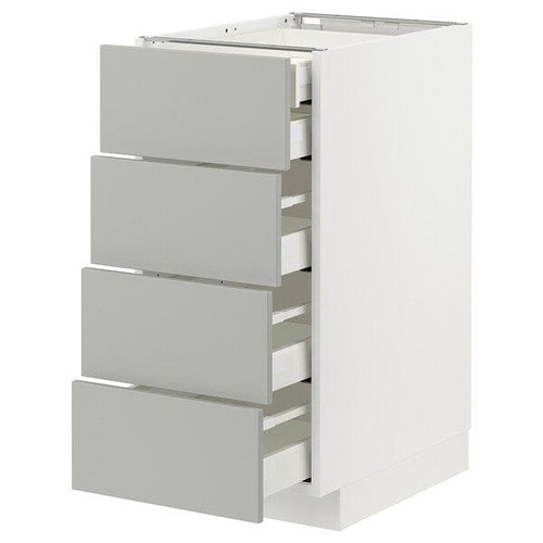 METOD / MAXIMERA - METOD / MAXIMERA Base cb 4 frnts/2 low/3 md drwrs, white/Havstorp light grey, 40x60 cm