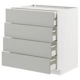METOD / MAXIMERA base cb 4 frnts/2 low/3 md drwrs, white/Havstorp light grey, 80x60 cm