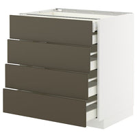 METOD / MAXIMERA base cb 4 frnts/2 low/3 md drwrs, white/Havstorp brown-beige, 80x60 cm