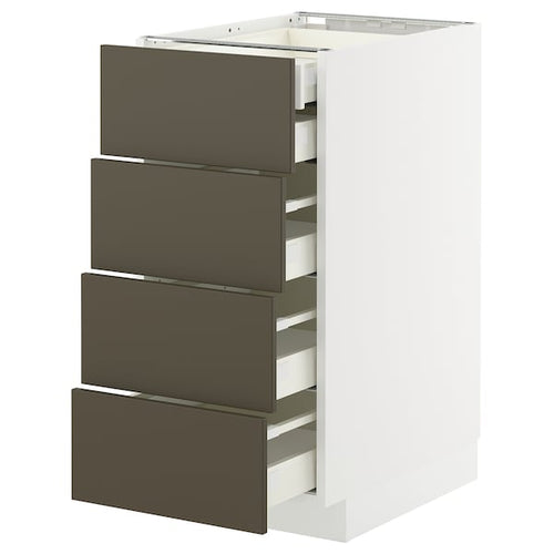 METOD / MAXIMERA - METOD / MAXIMERA Base cb 4 frnts/2 low/3 md drwrs, white/Havstorp brown-beige, 40x60 cm