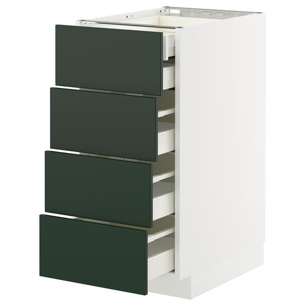 METOD / MAXIMERA - METOD / MAXIMERA Base cb 4 frnts/2 low/3 md drwrs, white/Havstorp deep green, 40x60 cm
