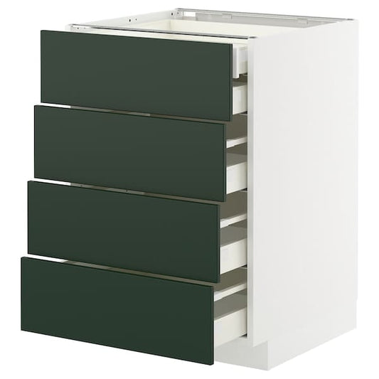 Ikea METOD / MAXIMERA - Base cb 4 frnts/2 low/3 md drwrs, white/Havstorp deep green, 60x60 cm