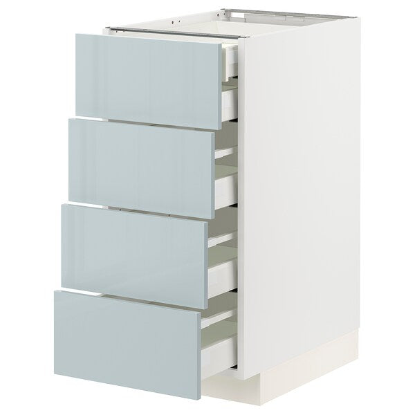 METOD / MAXIMERA - Base cb 4 frnts/2 low/3 md drwrs, white/Kallarp light grey-blue, 40x60 cm