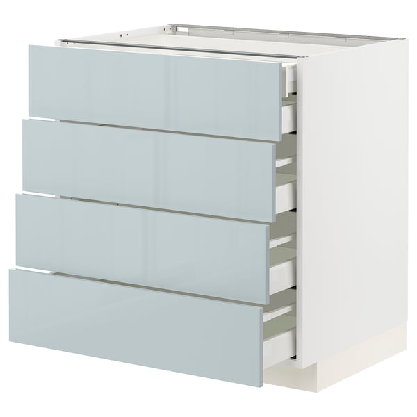 METOD / MAXIMERA base cb 4 frnts/2 low/3 md drwrs, white/Kallarp light grey-blue