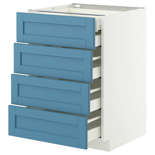METOD / MAXIMERA base cb 4 frnts/2 low/3 md drwrs, white/Lerhyttan blue, 60x60 cm