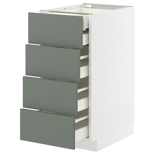 Ikea METOD / MAXIMERA - Base cb 4 frnts/2 low/3 md drwrs, white/Nickebo matt grey-green, 40x60 cm