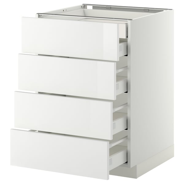 METOD / MAXIMERA - METOD / MAXIMERA Base cb 4 frnts/2 low/3 md drwrs, white/Ringhult white, 60x60 cm