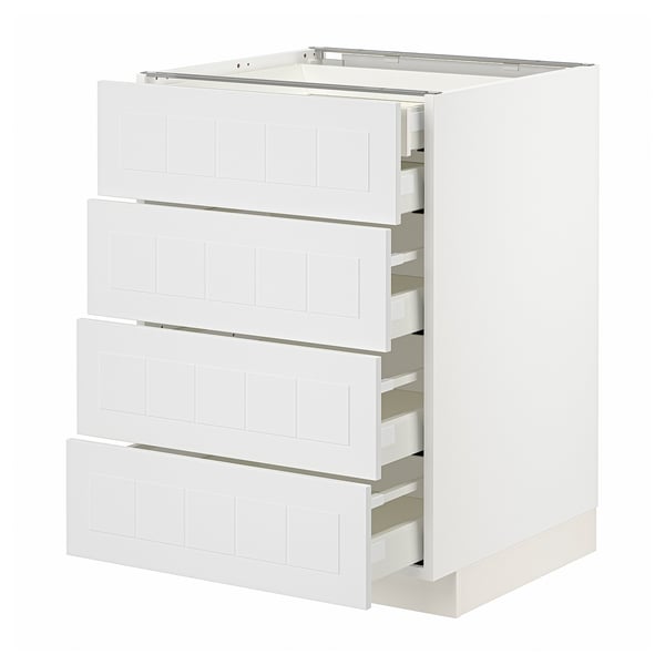 METOD / MAXIMERA - METOD / MAXIMERA Base cb 4 frnts/2 low/3 md drwrs, white/Stensund white, 60x60 cm