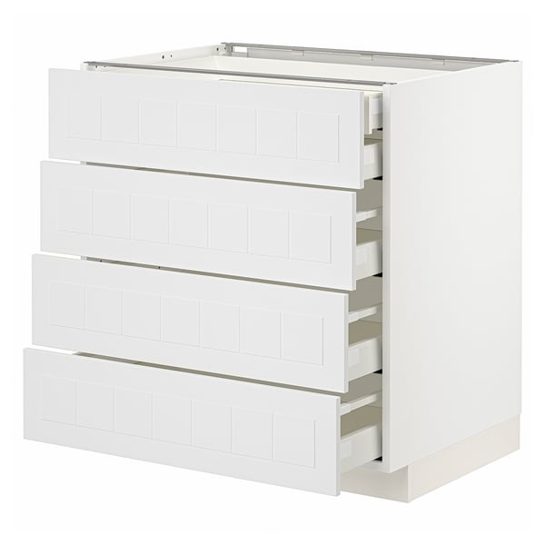METOD / MAXIMERA - METOD / MAXIMERA Base cb 4 frnts/2 low/3 md drwrs, white/Stensund white, 80x60 cm