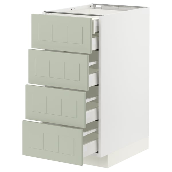 METOD / MAXIMERA base cb 4 frnts/2 low/3 md drwrs, white/Stensund light green, 40x60 cm
