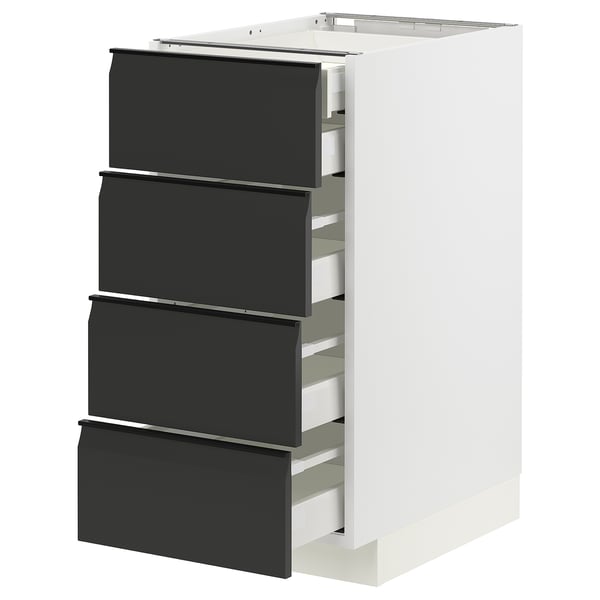 METOD / MAXIMERA base cb 4 frnts/2 low/3 md drwrs, white/Upplöv matt anthracite, 40x60 cm