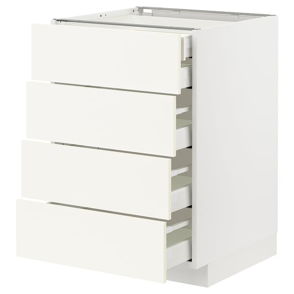 METOD / MAXIMERA base cb 4 frnts/2 low/3 md drwrs, white/Vallstena white, 60x60 cm