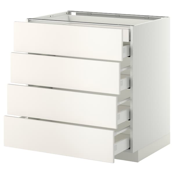 METOD / MAXIMERA - Base cb 4 frnts/2 low/3 md drwrs, white/Veddinge white, 80x60 cm