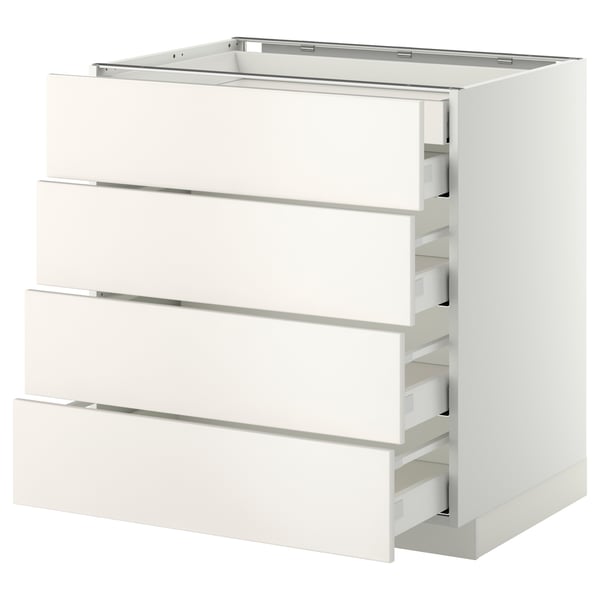 METOD / MAXIMERA - METOD / MAXIMERA Base cb 4 frnts/2 low/3 md drwrs, white/Veddinge white, 80x60 cm