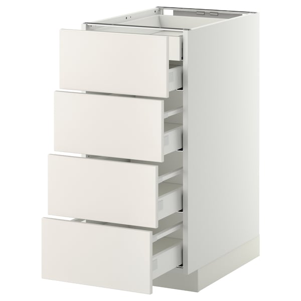 METOD / MAXIMERA - Base cb 4 frnts/2 low/3 md drwrs, white/Veddinge white, 40x60 cm