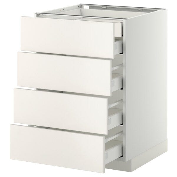 Ikea METOD / MAXIMERA - Base cb 4 frnts/2 low/3 md drwrs, white/Veddinge white, 60x60 cm