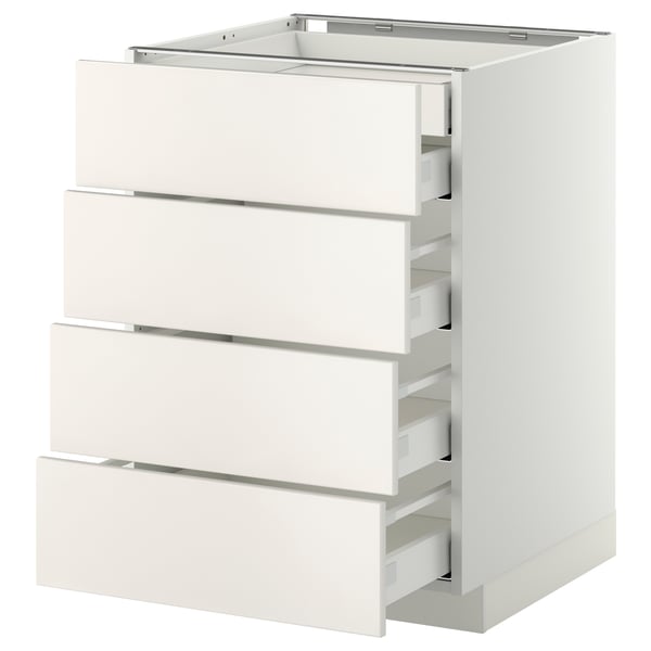 METOD / MAXIMERA - METOD / MAXIMERA Base cb 4 frnts/2 low/3 md drwrs, white/Veddinge white, 60x60 cm