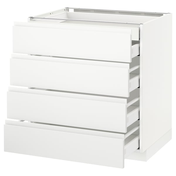 METOD / MAXIMERA - METOD / MAXIMERA Base cb 4 frnts/2 low/3 md drwrs, white/Voxtorp matt white, 80x60 cm