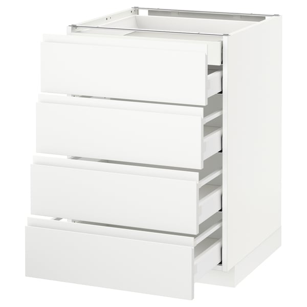 METOD / MAXIMERA - METOD / MAXIMERA Base cb 4 frnts/2 low/3 md drwrs, white/Voxtorp matt white, 60x60 cm